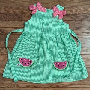 Green And White Gingham Summer Dress